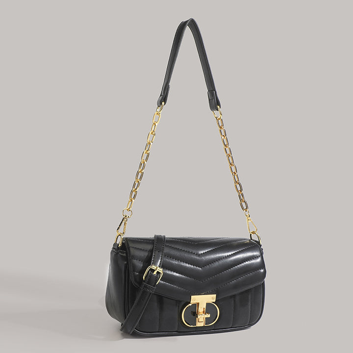 Damen Umhängetasche mit eleganter Steppung und luxuriösem Kettenverschluss Nord Taschen