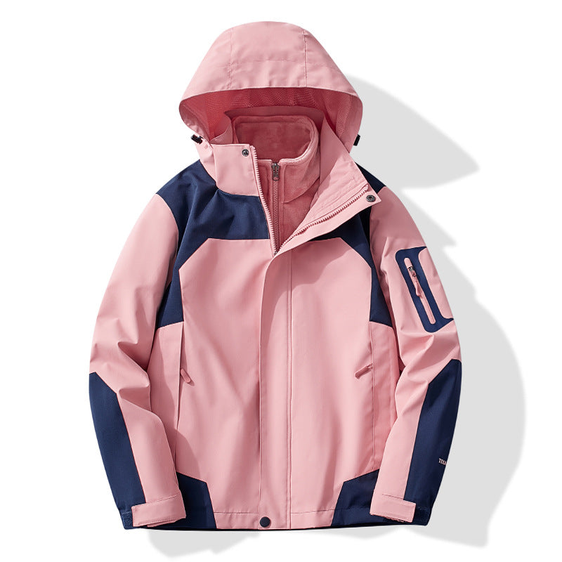 Damen Multifunktionale Trekking-Softshelljacke mit herausnehmbarer Fleece‑Innenlage und Kapuze Nord Taschen