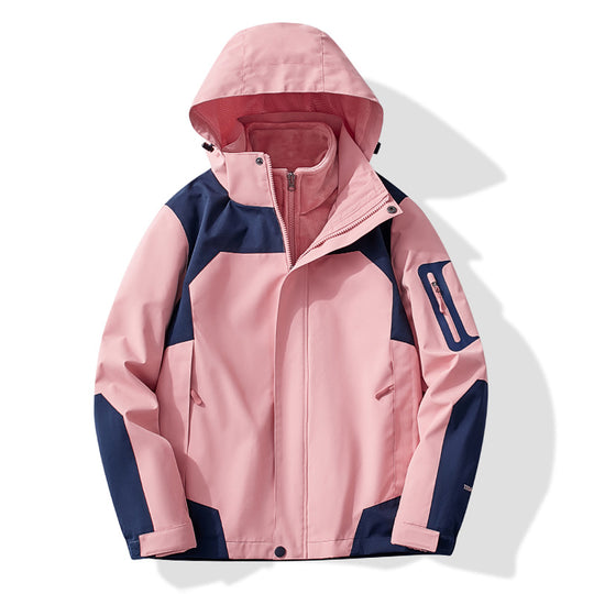 Damen Multifunktionale Trekking-Softshelljacke mit herausnehmbarer Fleece‑Innenlage und Kapuze Nord Taschen