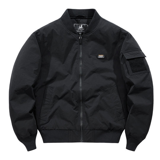Herren Leichte Pilot‑Bomberjacke im Utility‑Stil mit Ärmeltasche und Patch‑Detail Nord Taschen