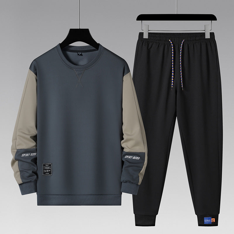 Herren sportliches Jogginganzug-Set mit kontrastärmeln, elastischem Bund und atmungsaktivem Sweatshirt Nord Taschen