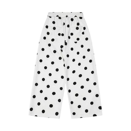 Damen Weite Culotte-Sweathose mit elastischem Komfortbund und Polka-Dot-Print Nord Taschen