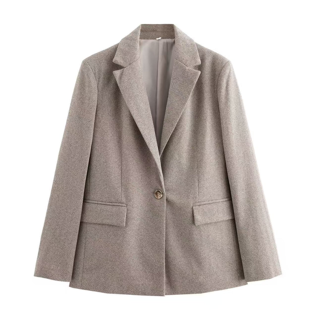 Damen Klassischer Blazer mit strukturiertem Stoff Nord Taschen