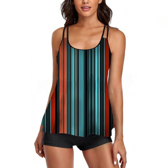 Damen Sportliches Tankini-Set mit bequemem Shorts und verstellbaren Trägern Nord Taschen