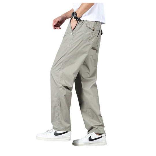 Herren Leichte Relaxed-Fit Chinohose mit elastischem Bund & geradem Bein Nord Taschen