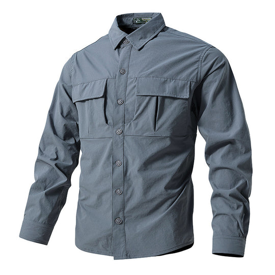 Herren Leichte Hemdenjacke im Utility‑Stil mit aufgesetzten Brustklappen und Knopfleiste Nord Taschen