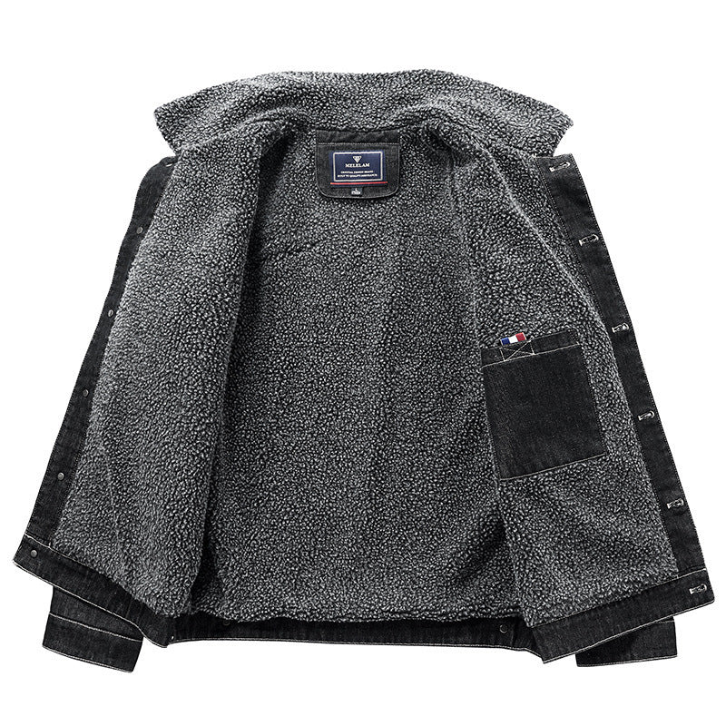 Herren Sherpa-gefütterte Denimjacke im Worker-Style Nord Taschen