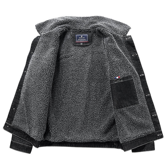 Herren Sherpa-gefütterte Denimjacke im Worker-Style Nord Taschen