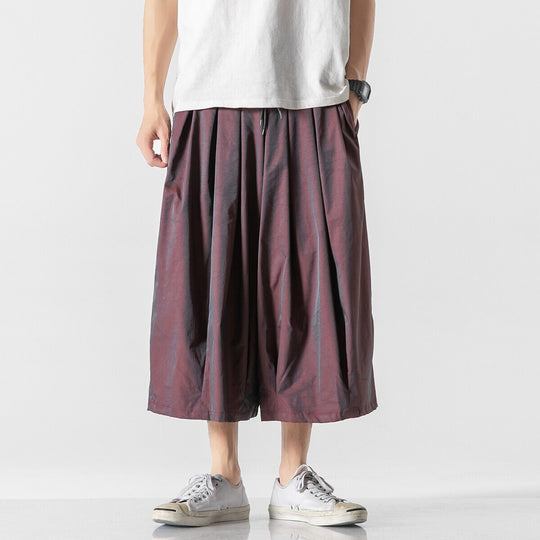 Herren Weit geschnittene Culotte-Loungehose mit tiefem Schritt und elastischem Tunnelzug Nord Taschen