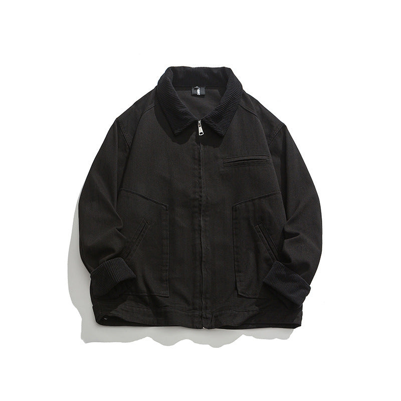 Unisex Boxy-Workwear-Jacke aus Canvas mit Cordkragen, Reißverschluss und aufgesetzten Pattentaschen Nord Taschen