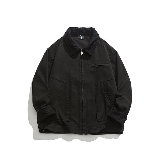 Unisex Boxy-Workwear-Jacke aus Canvas mit Cordkragen, Reißverschluss und aufgesetzten Pattentaschen Nord Taschen