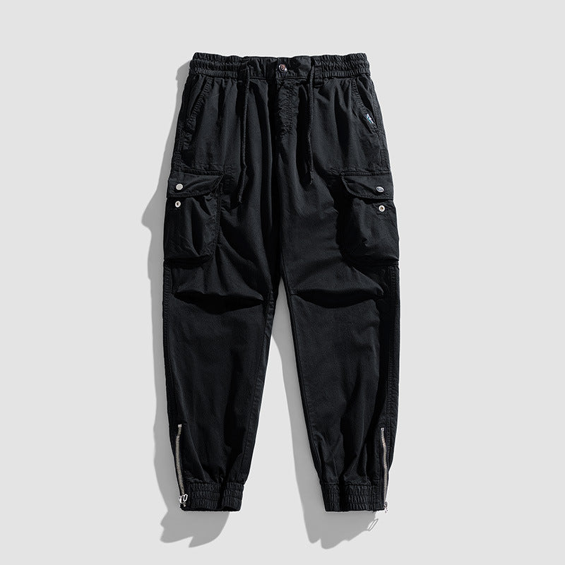 Herren Cargohose im Joggerstil mit elastischem Komfortbund, Multifunktionalen Klapp‑Utility‑Taschen und Knöchelreißverschluss Nord Taschen