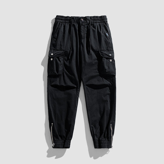 Herren Cargohose im Joggerstil mit elastischem Komfortbund, Multifunktionalen Klapp‑Utility‑Taschen und Knöchelreißverschluss Nord Taschen