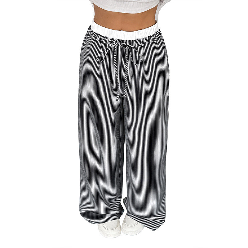 Damen Lässige und elegante Streifenhose Nord Taschen
