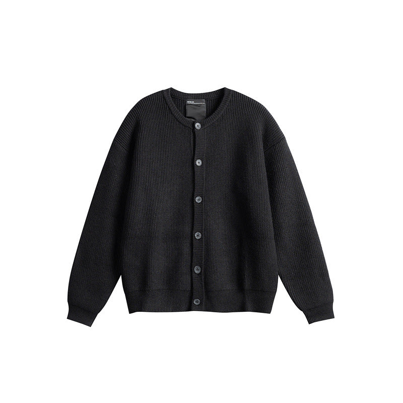 Damen Oversize-Rippenstrick-Cardigan mit Rundhals und durchgehender Knopfleiste Nord Taschen