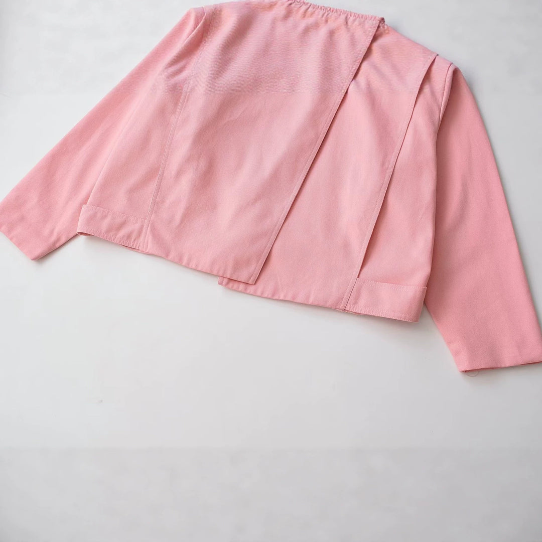 Damen Asymmetrische Kurzjacke mit Stehkragen und überlappender Schulterpasse Nord Taschen