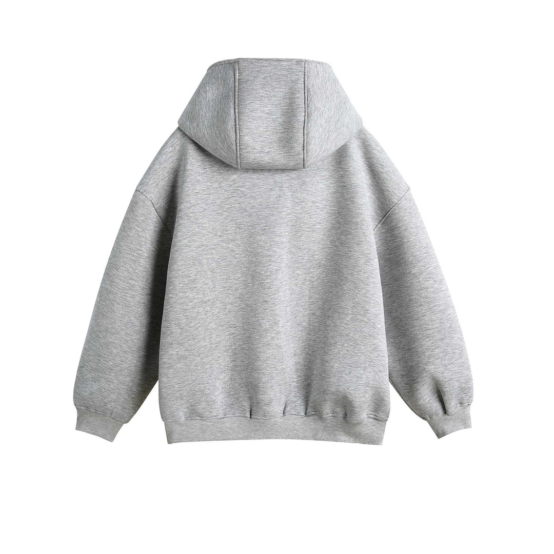 Unisex Oversize Kapuzen‑Zipjacke mit asymmetrischem Reißverschluss und hohem Funnelkragen Nord Taschen