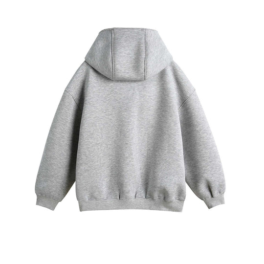 Unisex Oversize Kapuzen‑Zipjacke mit asymmetrischem Reißverschluss und hohem Funnelkragen Nord Taschen