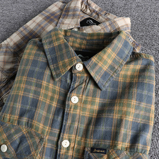 Herren Karo-Flanell-Hemd mit Brusttaschen und legerer Relaxed‑Passform Nord Taschen