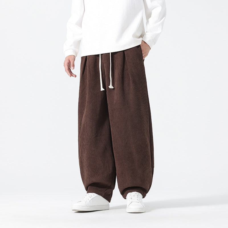 Herren Ballon‑Cordhose mit hoher Leibhöhe, Kordelzug und Faltenlegung Nord Taschen