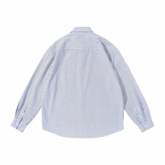 Damen Gestreiftes Oversize-Hemd im Oxford-Style mit Button-Down-Kragen und Brusttasche Nord Taschen