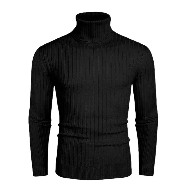 Herren gerippter Rollkragenpullover aus Feinstrick mit taillierter Silhouette Nord Taschen