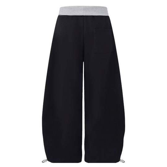 Damen Weite Palazzo-Jogginghose mit hohem Komfortbund, seitlichem Schriftprint und verstellbarem Saum Nord Taschen