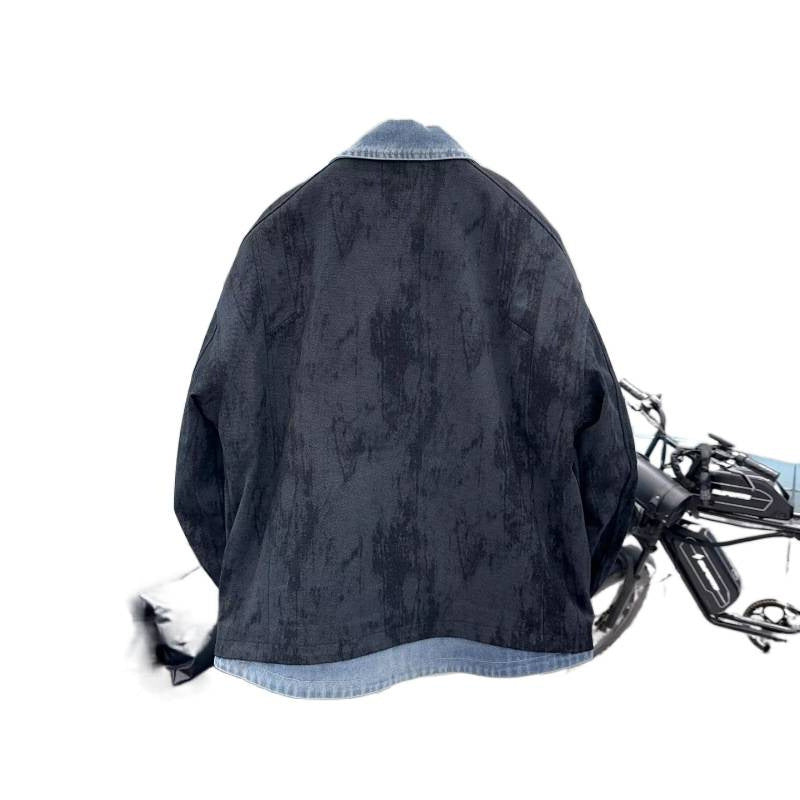 Herren Overshirt-Jacke mit Jeans-Innenblende und Reißverschluss-Brusttasche Nord Taschen