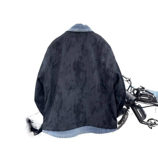 Herren Overshirt-Jacke mit Jeans-Innenblende und Reißverschluss-Brusttasche Nord Taschen