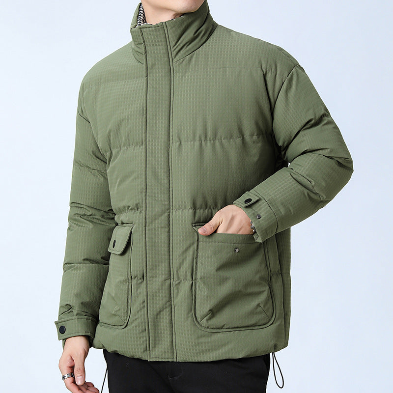 Unisex Wattierte Steppjacke mit großen Pattentaschen, Stehkragen und Ripstop-Struktur Nord Taschen