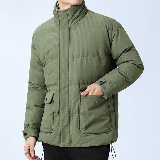Unisex Wattierte Steppjacke mit großen Pattentaschen, Stehkragen und Ripstop-Struktur Nord Taschen