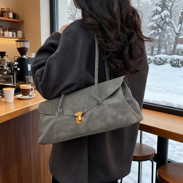 Damen stilvolle Schultertasche mit elegantem Verschluss Nord Taschen