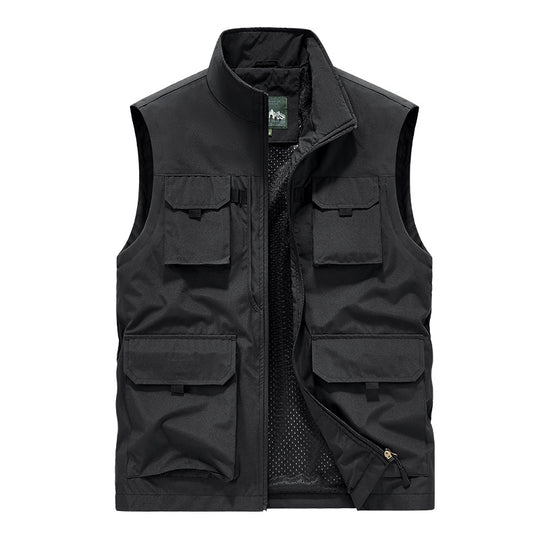 Herren Multifunktionale Outdoorweste mit Mehrfach-Taschen und atmungsaktivem Meshfutter Nord Taschen