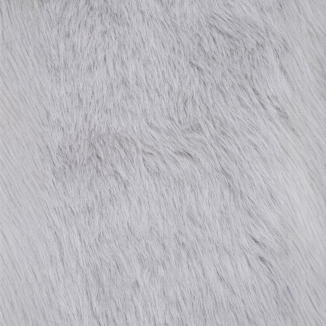 Damen Kurze Faux‑Fur Jacke mit Schalkragen und Boxy‑Schnitt Nord Taschen