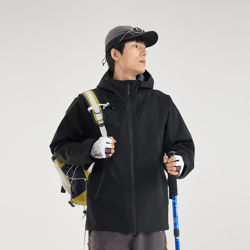 Herren Wasserdichte Softshell-Outdoorjacke mit verstellbarer Kapuze und atmungsaktiver Membran Nord Taschen