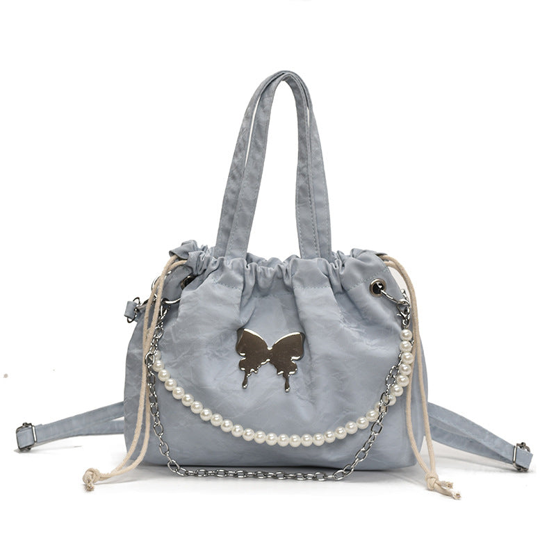 Damen Hobo-Tasche mit dekorativem Ketten- und Perlenbesatz Nord Taschen
