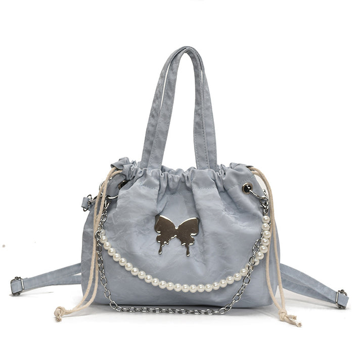 Damen Hobo-Tasche mit dekorativem Ketten- und Perlenbesatz Nord Taschen