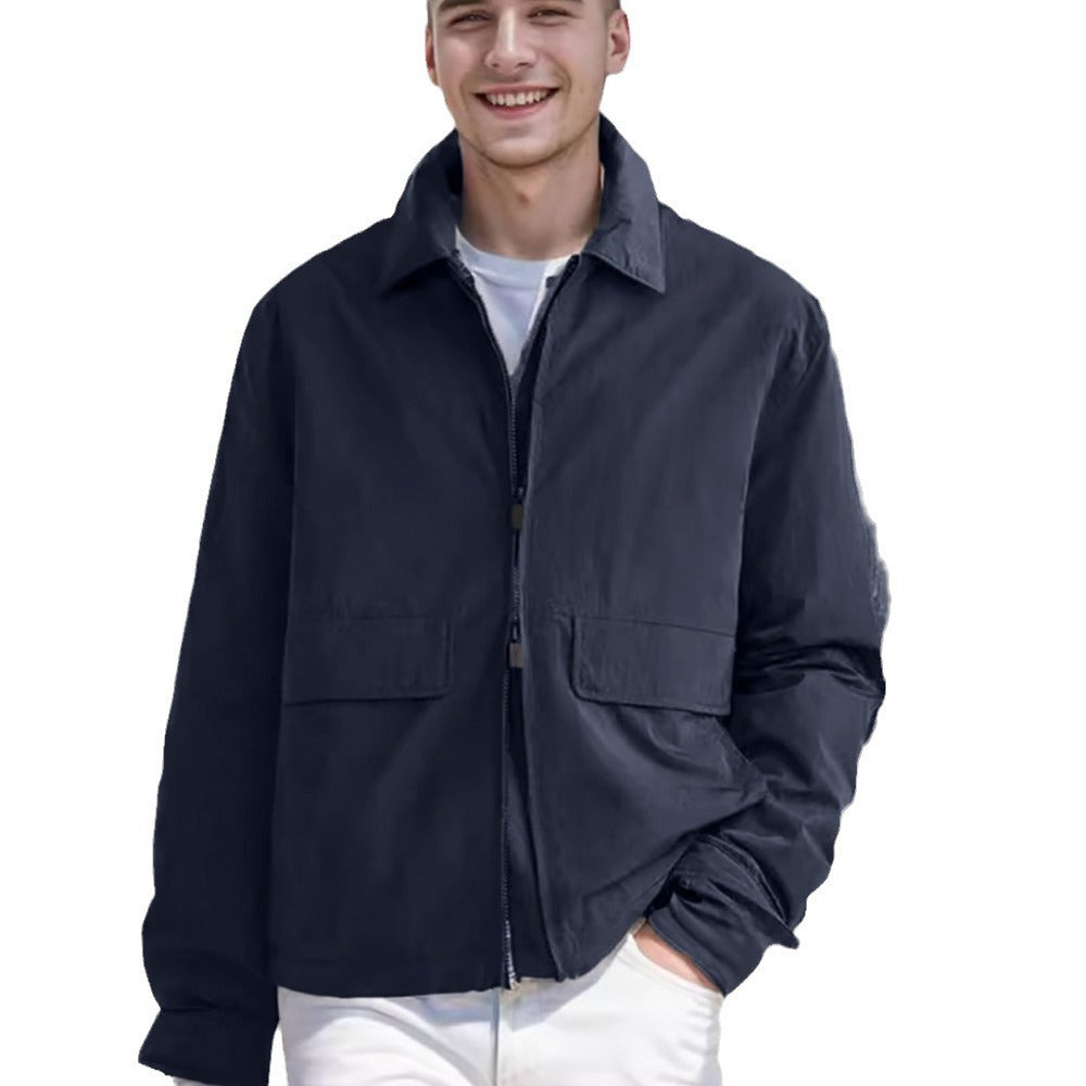 Herren Leichte Zip‑Jacke im Harrington‑Stil mit Pattentaschen Nord Taschen
