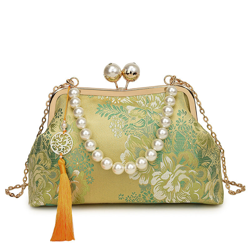 Damen Glamouröse Abendtasche mit floralem Muster Nord Taschen