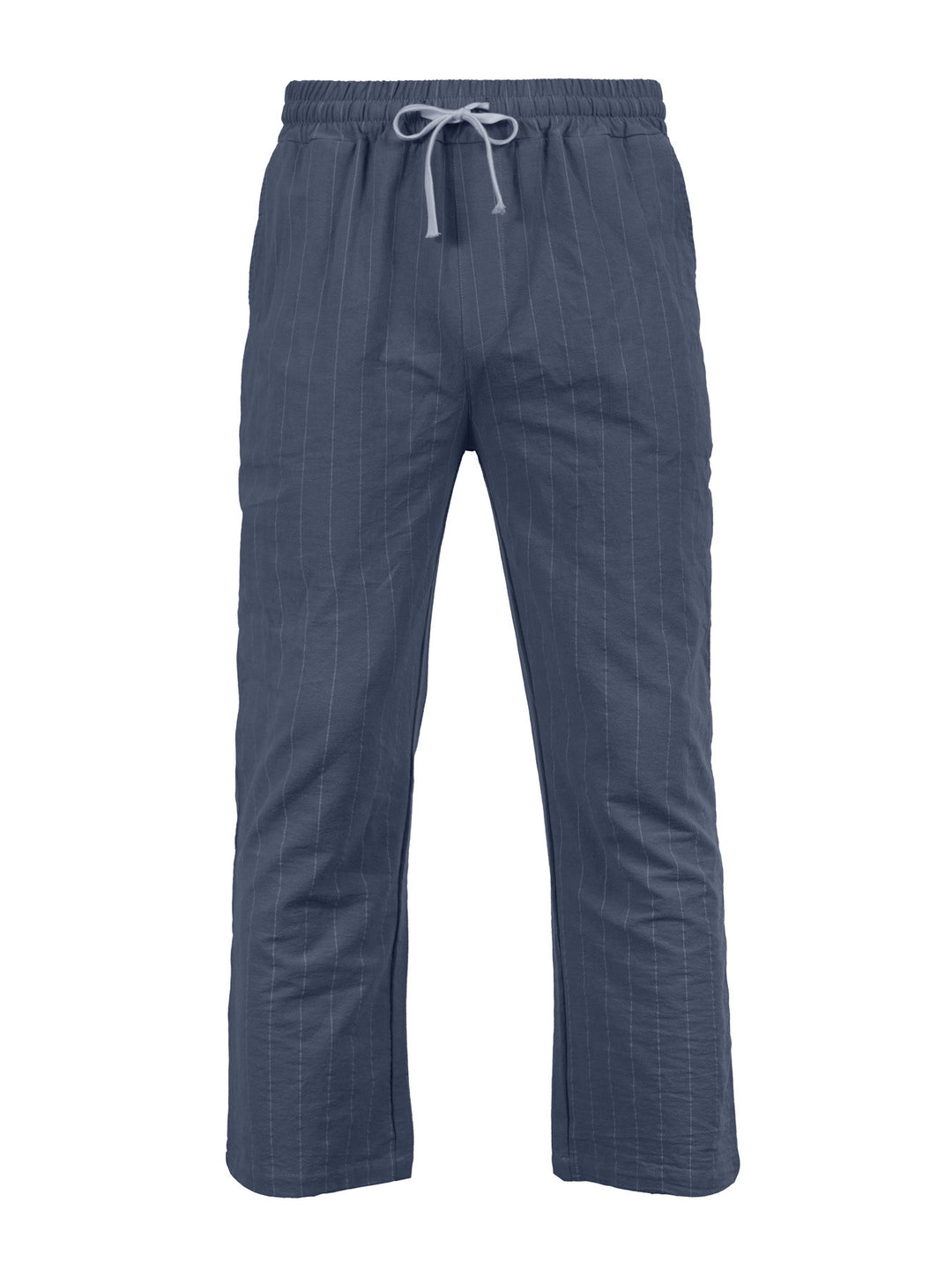 Herren Entspannte Pinstripe-Freizeithose mit elastischem Bund und Kordel Nord Taschen