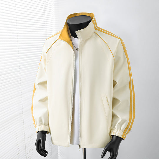 Herren Leichte Track‑Blousonjacke mit Stehkragen und Kontraststreifen Nord Taschen