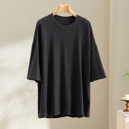 Herren Oversized T-Shirt aus hochwertigem Baumwollmix mit überschnittener Schulter und lockerem Fall Nord Taschen