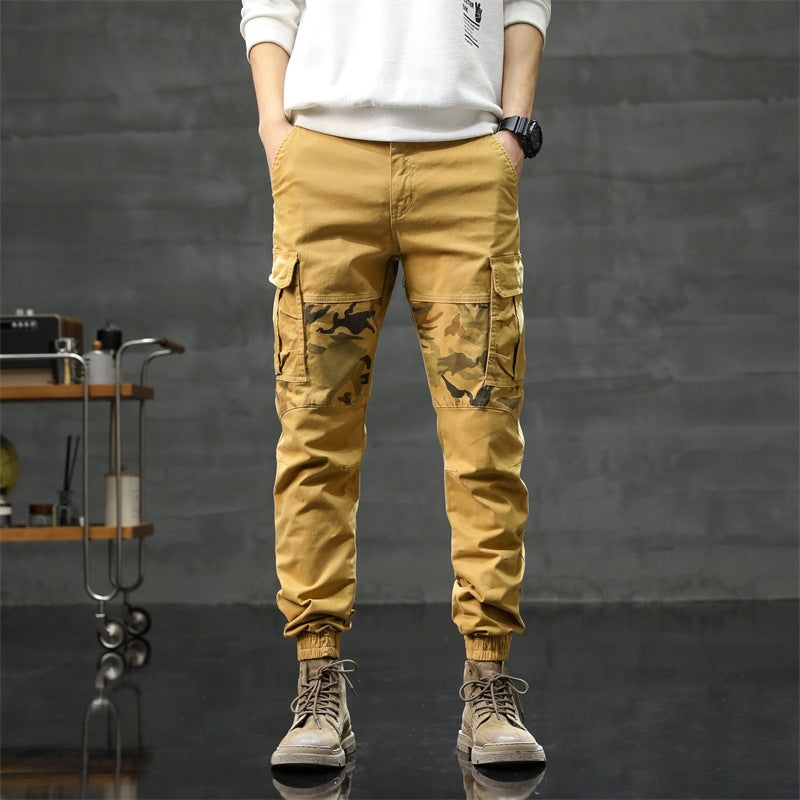 Herren Cargo-Jogginghose mit Camouflage-Knieeinsatz & elastischen Bündchen Nord Taschen