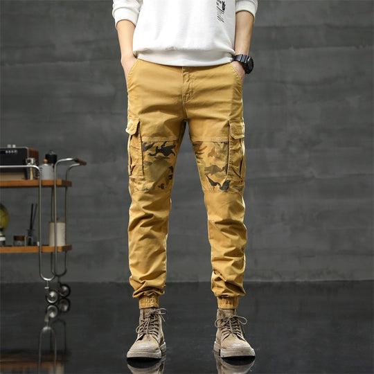 Herren Cargo-Jogginghose mit Camouflage-Knieeinsatz & elastischen Bündchen Nord Taschen