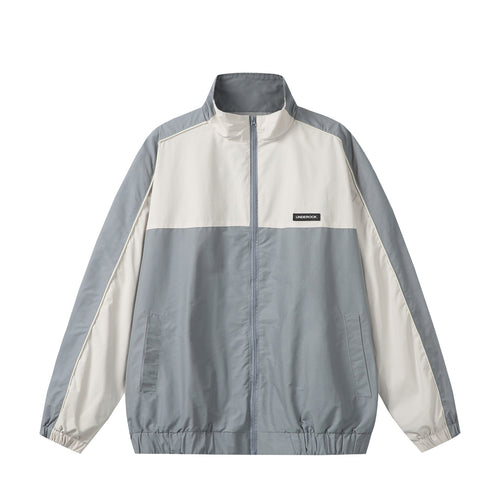 Unisex Sportive Colorblock-Trackjacke mit Stehkragen und durchgehendem Reißverschluss Nord Taschen