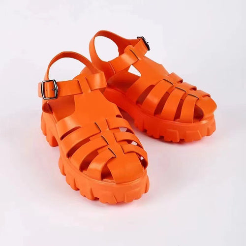 Damen stylische Plateau-Sandalen mit verstellbaren Riemen