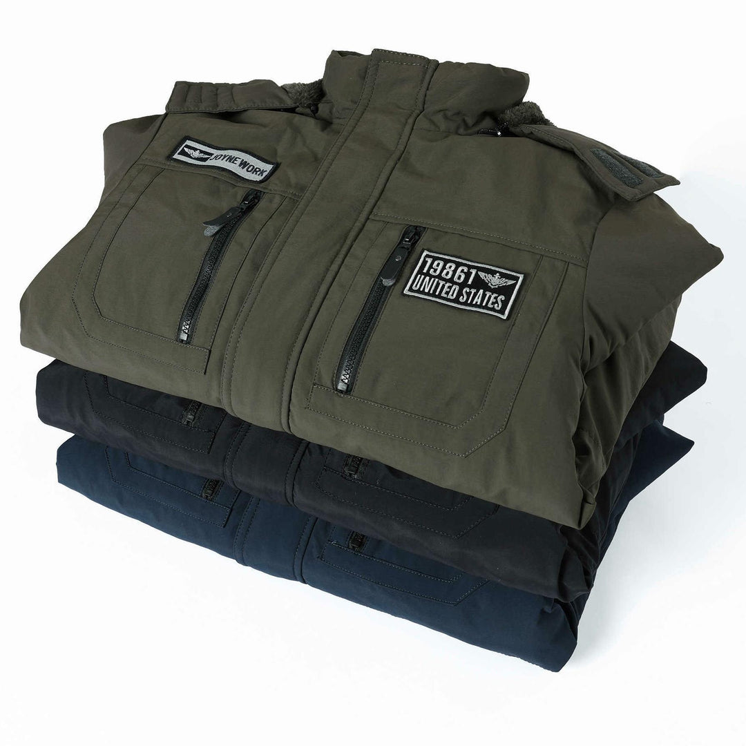 Herren Thermo-Fieldjacke mit Teddyfleece-Innenfutter, Utility-Taschen und winddichter Front Nord Taschen