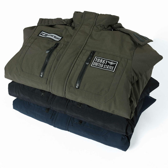 Herren Thermo-Fieldjacke mit Teddyfleece-Innenfutter, Utility-Taschen und winddichter Front Nord Taschen