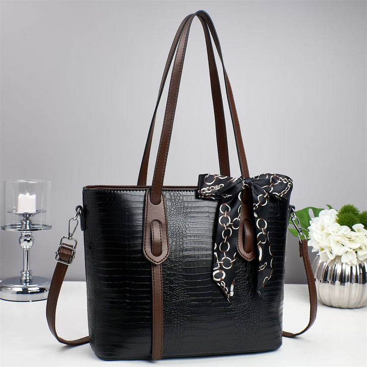 Damen elegante Handtasche mit modischen Schal-Akzenten Nord Taschen