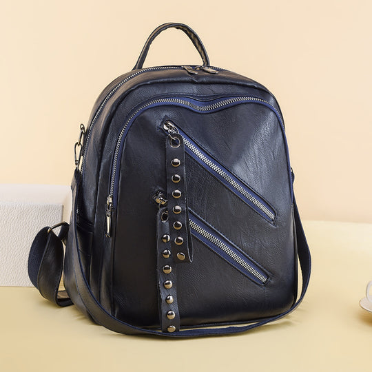 Damen modischer Rucksack mit trendigen Nieten und Reißverschlussdetails Nord Taschen